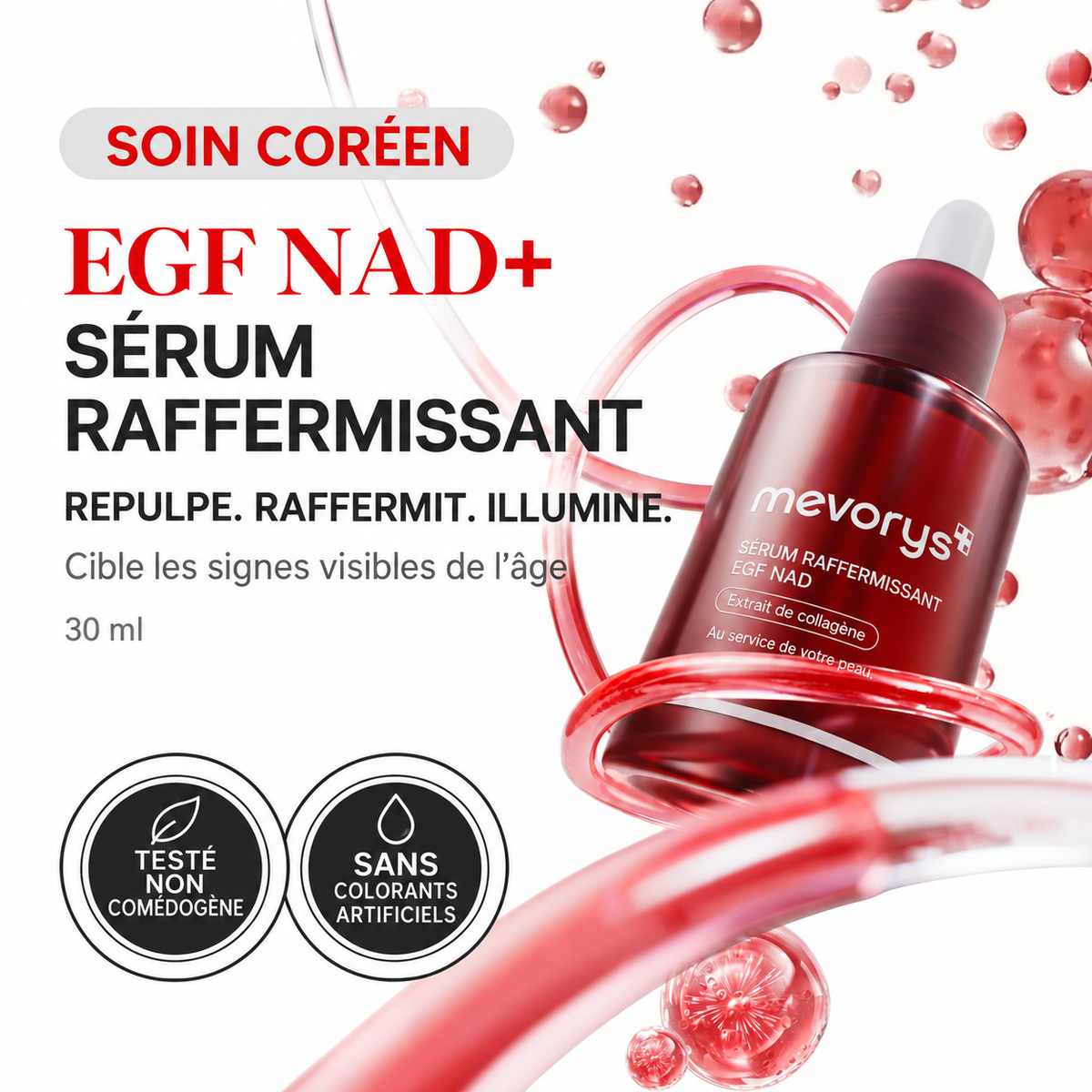 Sérum EGF NAD+ Mevorys — repulpe, raffermit et illumine