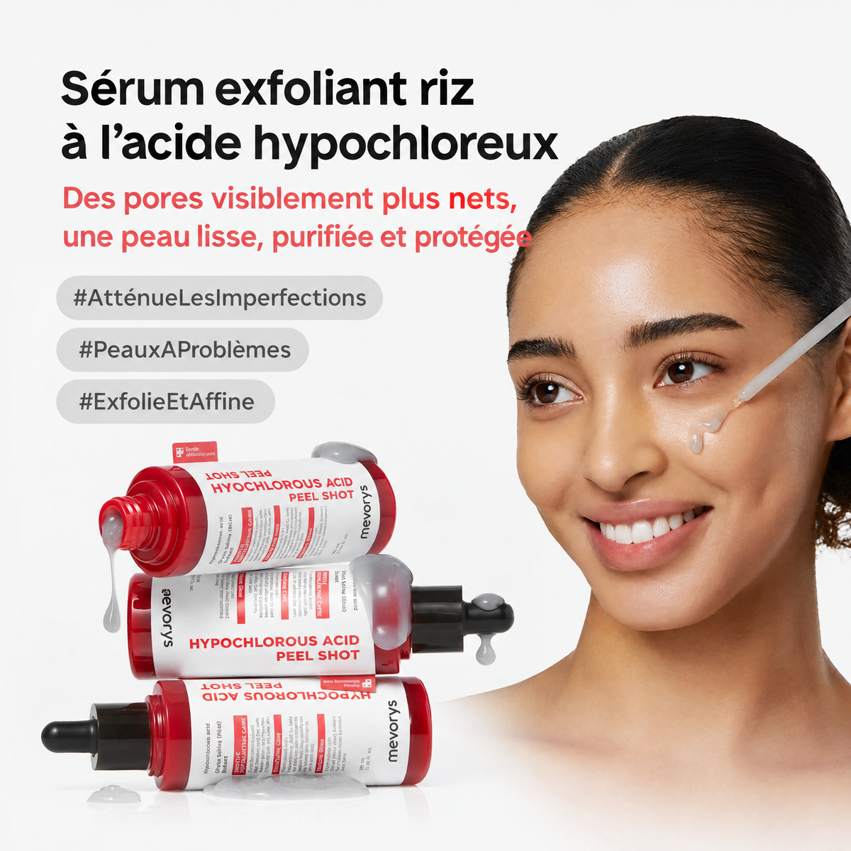 Sérum exfoliant riz à l’acide hypochloreux