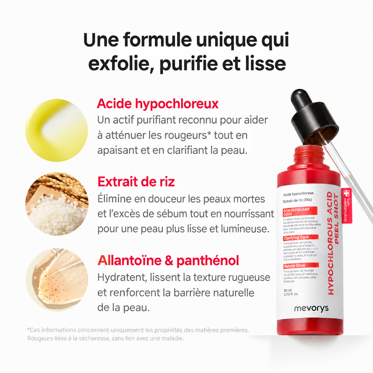Sérum exfoliant riz à l’acide hypochloreux