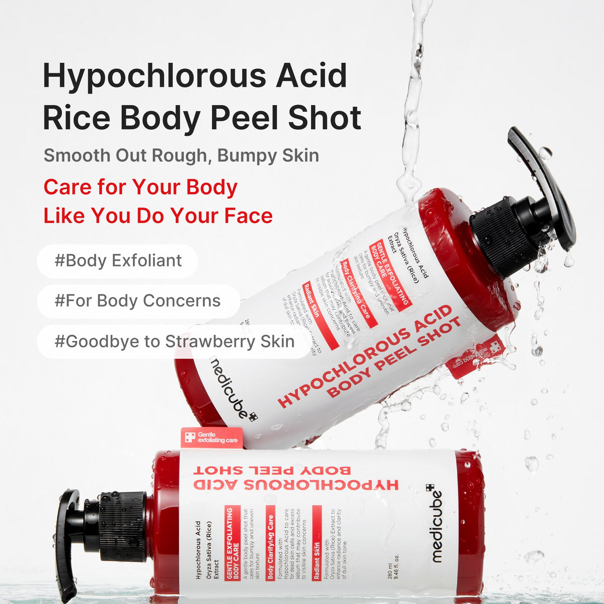 Sérum exfoliant corporel riz à l’acide hypochloreux