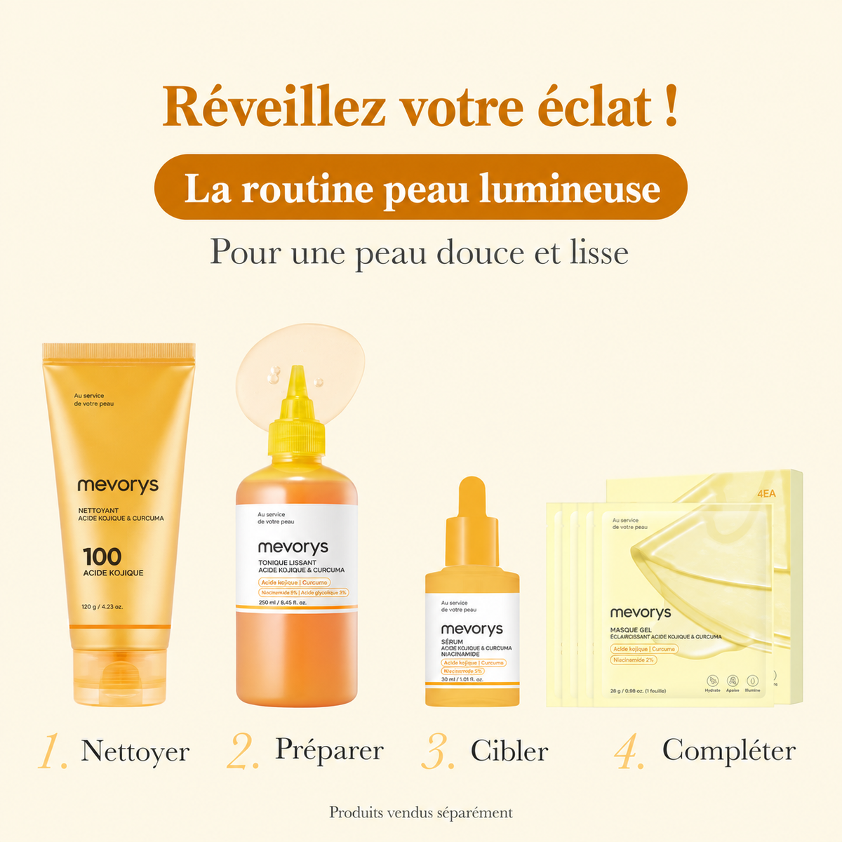 Routine à l’acide kojique et au curcuma